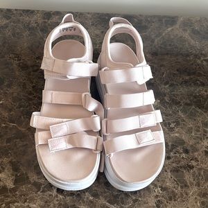 Pink Nike platform sandals size 10